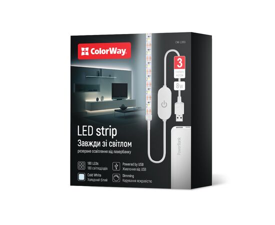 Світлодіодна стрічка ColorWay LED  3м з живленням від USB (CW-LD03)