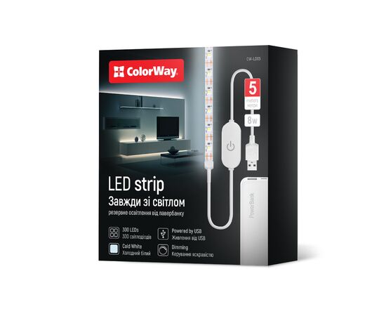 Світлодіодна стрічка ColorWay LED  5м з живленням від USB (CW-LD05)
