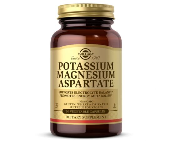 Мінерали Solgar Аспартат Калію і магнію, Potassium Magnesium ASPARTATE, 90 в (SOL-02267)