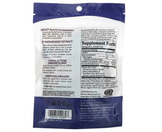 Травы Nature's Way Леденцы бузины с цинком, вкус меда и лимона, Sambucus, Zinc (NWY-12089), изображение 2 Травы Nature's Way Леденцы бузины с цинком, вкус меда и лимона, Sambucus, Zinc (NWY-12089), изображение 2