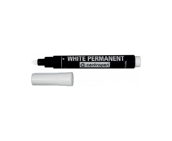 Маркер Centropen Permanent White 8586 2.5 мм (8586/11), изображение 3 Маркер Centropen Permanent White 8586 2.5 мм (8586/11), изображение 3