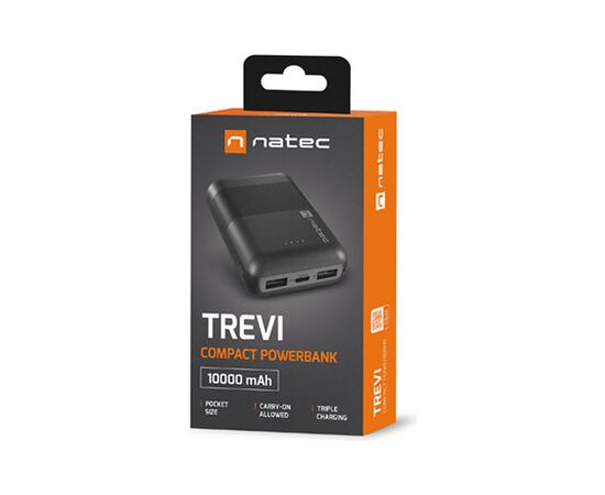 Батарея универсальная Natec 10000mah, Trevi Compact, USB-A*2/2.1A, USB-C/2.1A (NPB-1941), изображение 10 Батарея универсальная Natec 10000mah, Trevi Compact, USB-A*2/2.1A, USB-C/2.1A (NPB-1941), изображение 10