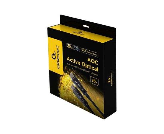 Кабель мультимедийный HDMI to HDMI 25.0m V.2.0, 4K 60Hz Optical Cablexpert (CCBP-HDMI-AOC-25M), изображение 3 Кабель мультимедийный HDMI to HDMI 25.0m V.2.0, 4K 60Hz Optical Cablexpert (CCBP-HDMI-AOC-25M), изображение 3