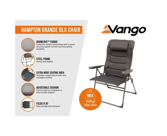 Кресло складное Vango СтілHampton Grande DLX Chair Excalibur (CHRHAMPTOE27A3T) (930851), изображение 12 Кресло складное Vango СтілHampton Grande DLX Chair Excalibur (CHRHAMPTOE27A3T) (930851), изображение 12