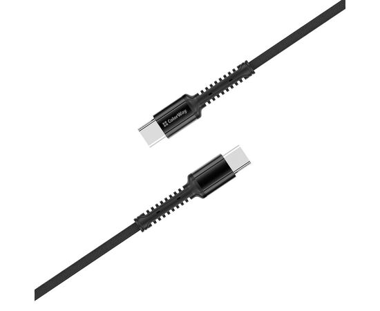 Дата кабель USB-C to USB-C 1.0m (PD Fast Charging) 3.0А (68W) ColorWay (CW-CBPDCC030-GR), изображение 4 Дата кабель USB-C to USB-C 1.0m (PD Fast Charging) 3.0А (68W) ColorWay (CW-CBPDCC030-GR), изображение 4