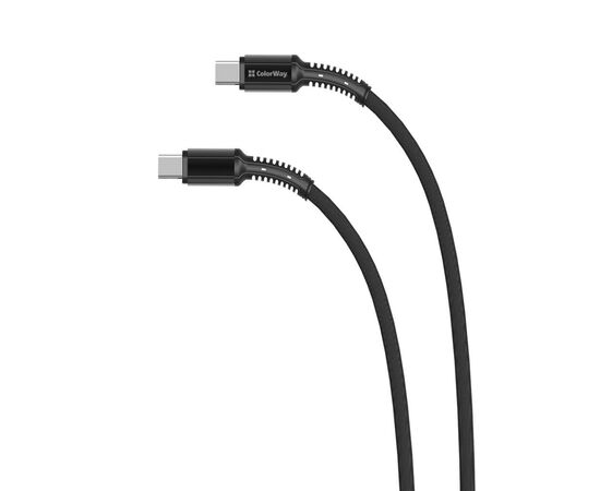 Дата кабель USB-C to USB-C 1.0m (PD Fast Charging) 3.0А (68W) ColorWay (CW-CBPDCC030-GR), изображение 5 Дата кабель USB-C to USB-C 1.0m (PD Fast Charging) 3.0А (68W) ColorWay (CW-CBPDCC030-GR), изображение 5