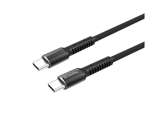 Дата кабель USB-C to USB-C 1.0m (PD Fast Charging) 3.0А (68W) ColorWay (CW-CBPDCC030-GR)