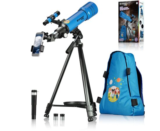 Телескоп Bresser Junior 70/400 Blue з адаптером для смартфона + рюкзак (8850610WX) (930857), изображение 9 Телескоп Bresser Junior 70/400 Blue з адаптером для смартфона + рюкзак (8850610WX) (930857), изображение 9