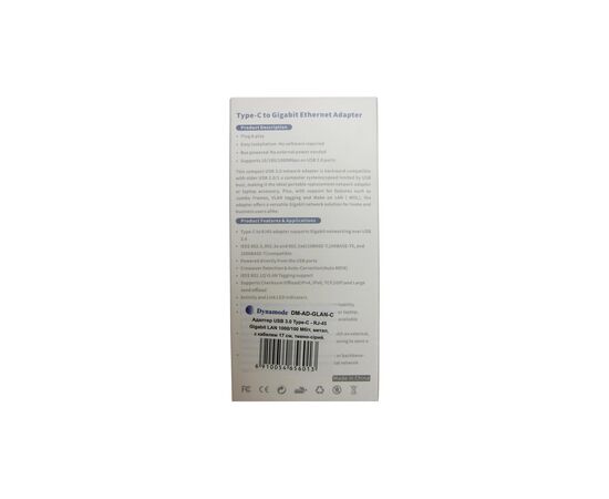 Адаптер Dynamode USB3.0 Type-C to 1000/100 Mbit/s RJ-45 (RTL8153) 0.13 m (DM-AD-GLAN-C), изображение 10 Адаптер Dynamode USB3.0 Type-C to 1000/100 Mbit/s RJ-45 (RTL8153) 0.13 m (DM-AD-GLAN-C), изображение 10
