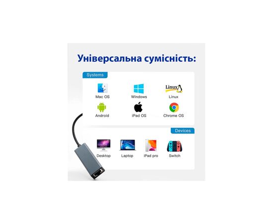 Адаптер Dynamode USB3.0 Type-C to 1000/100 Mbit/s RJ-45 (RTL8153) 0.13 m (DM-AD-GLAN-C), изображение 8 Адаптер Dynamode USB3.0 Type-C to 1000/100 Mbit/s RJ-45 (RTL8153) 0.13 m (DM-AD-GLAN-C), изображение 8