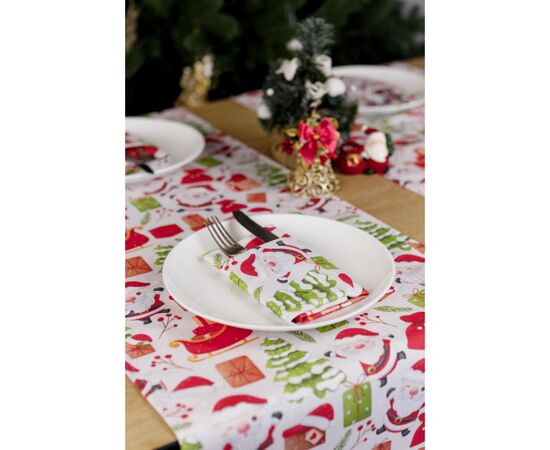Доріжка на стіл Прованс Санта на білому 40х140 см (035777), зображення 2 Доріжка на стіл Прованс Санта на білому 40х140 см (035777), зображення 2