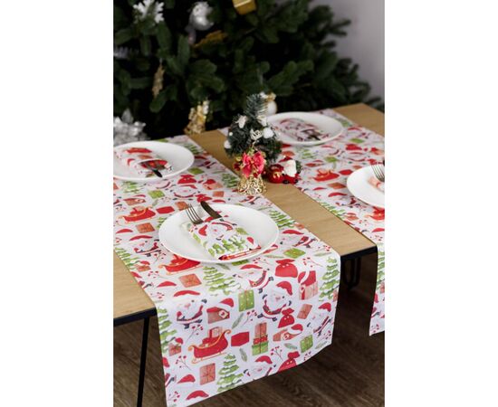 Доріжка на стіл Прованс Санта на білому 40х140 см (035777), зображення 6 Доріжка на стіл Прованс Санта на білому 40х140 см (035777), зображення 6
