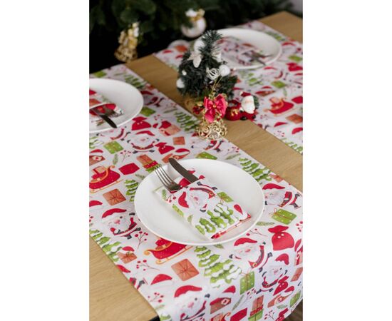 Доріжка на стіл Прованс Санта на білому 40х140 см (035777), зображення 7 Доріжка на стіл Прованс Санта на білому 40х140 см (035777), зображення 7