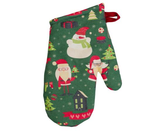 Кухонная прихватка Прованс набор перчатка и прихватка Санта на зеленом (035795), изображение 2 Кухонная прихватка Прованс набор перчатка и прихватка Санта на зеленом (035795), изображение 2