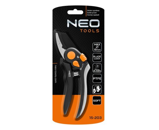 Секатор Neo Tools контактный, d реза 18мм, 200мм, 240г (15-203), изображение 11 Секатор Neo Tools контактный, d реза 18мм, 200мм, 240г (15-203), изображение 11