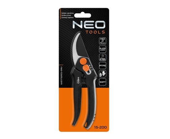 Секатор Neo Tools плоскостной, d реза 15мм, 185мм, 164г (15-200), изображение 10 Секатор Neo Tools плоскостной, d реза 15мм, 185мм, 164г (15-200), изображение 10