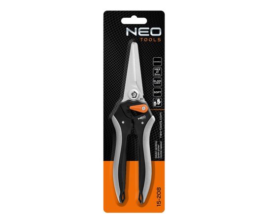 Секатор Neo Tools плоскостной, d реза 6мм, 210мм, 184г (15-208), изображение 10 Секатор Neo Tools плоскостной, d реза 6мм, 210мм, 184г (15-208), изображение 10