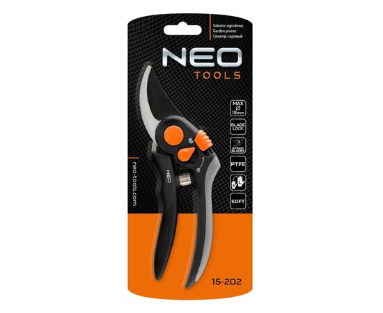 Секатор Neo Tools площинний, d різу 18мм, 200мм, 248г (15-202), изображение 11 Секатор Neo Tools площинний, d різу 18мм, 200мм, 248г (15-202), изображение 11
