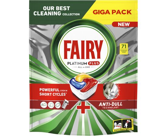 Таблетки для посудомийних машин Fairy Platinum Plus All in One Lemon 71 шт. (8700216236126)