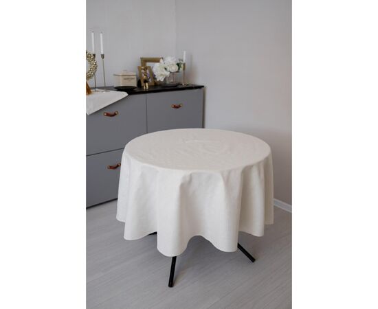 Скатерть Прованс праздничная круглая Жемчужина White Dх180 (037608), изображение 2 Скатерть Прованс праздничная круглая Жемчужина White Dх180 (037608), изображение 2