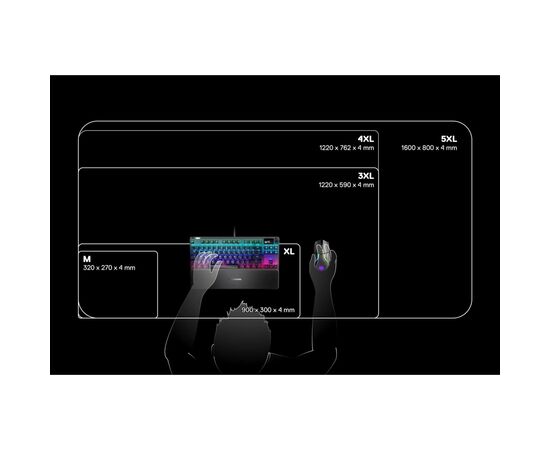 Коврик для мышки SteelSeries QcK Prism Cloth 5XL Etail RGB Black (63524), изображение 7 Коврик для мышки SteelSeries QcK Prism Cloth 5XL Etail RGB Black (63524), изображение 7