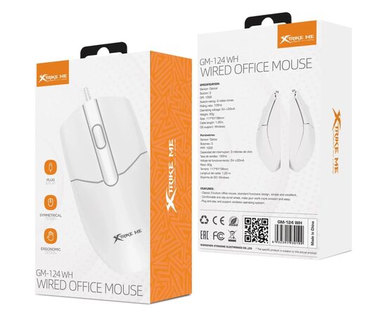 Мышка Xtrike ME GM-124 USB White (GM-124WH), изображение 5 Мышка Xtrike ME GM-124 USB White (GM-124WH), изображение 5