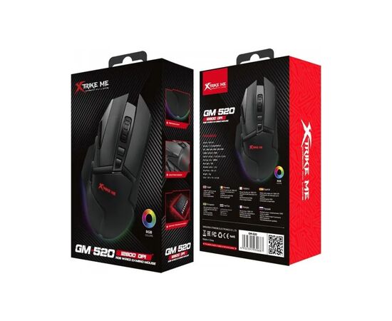 Мышка Xtrike ME GM-520 RGB USB Black (GM-520), изображение 7 Мышка Xtrike ME GM-520 RGB USB Black (GM-520), изображение 7