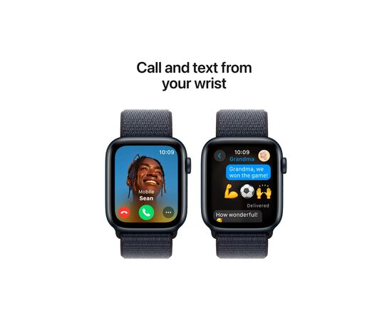 Смарт-часы Apple Watch SE 2024 GPS 40mm Midnight Aluminium Case with Ink Sport Loop (MXEA3QH/A), изображение 4 Смарт-часы Apple Watch SE 2024 GPS 40mm Midnight Aluminium Case with Ink Sport Loop (MXEA3QH/A), изображение 4