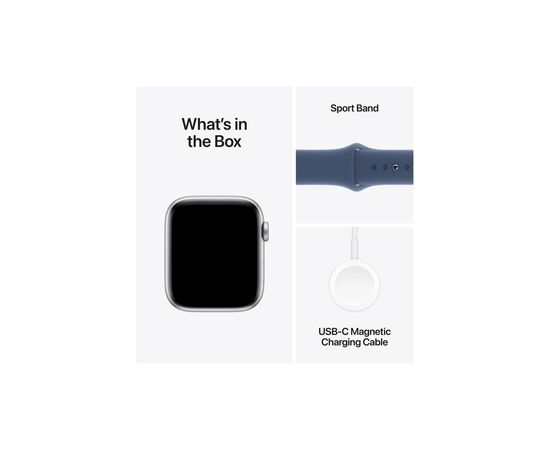 Смарт-годинник Apple Watch SE 2024 GPS 40mm Silver Aluminium Case with Denim Sport Band - M/L (MXED3QH/A), зображення 7 Смарт-годинник Apple Watch SE 2024 GPS 40mm Silver Aluminium Case with Denim Sport Band - M/L (MXED3QH/A), зображення 7
