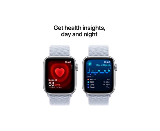 Смарт-годинник Apple Watch SE 2024 GPS 40mm Silver Aluminium Case with Blue Cloud Sport Loop (MXEE3QH/A), зображення 5 Смарт-годинник Apple Watch SE 2024 GPS 40mm Silver Aluminium Case with Blue Cloud Sport Loop (MXEE3QH/A), зображення 5