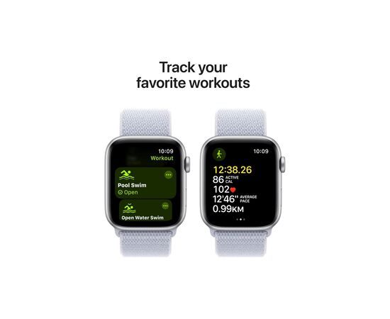 Смарт-годинник Apple Watch SE 2024 GPS 40mm Silver Aluminium Case with Blue Cloud Sport Loop (MXEE3QH/A), зображення 6 Смарт-годинник Apple Watch SE 2024 GPS 40mm Silver Aluminium Case with Blue Cloud Sport Loop (MXEE3QH/A), зображення 6