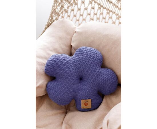 Подушка Прованс вязаная декоративная Цветочек 40 см Васильковая (033716), изображение 2