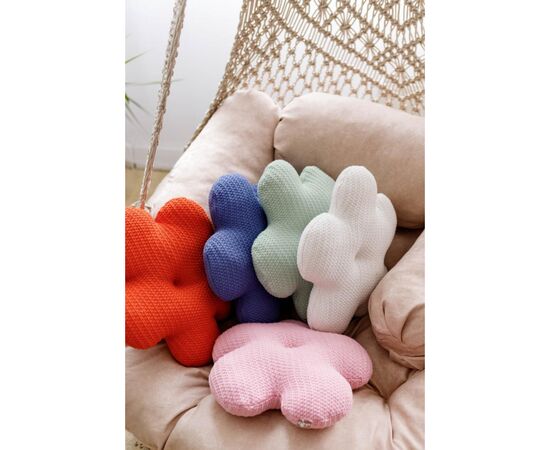 Подушка Прованс вязаная декоративная Цветочек 40 см Оранжевая (033715), изображение 3