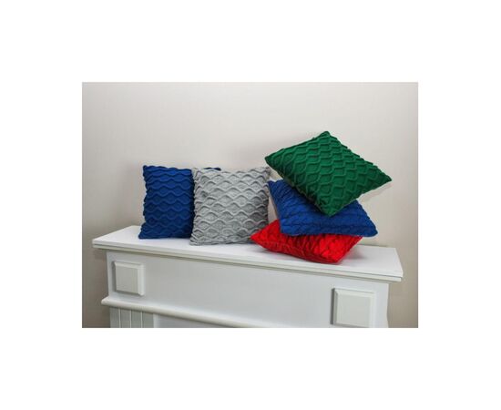 Подушка Прованс в'язана декоративна Коси червона 33х33 см (027419), зображення 3 Подушка Прованс в'язана декоративна Коси червона 33х33 см (027419), зображення 3