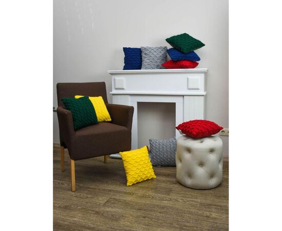 Подушка Прованс в'язана декоративна Коси червона 33х33 см (027419), зображення 4 Подушка Прованс в'язана декоративна Коси червона 33х33 см (027419), зображення 4