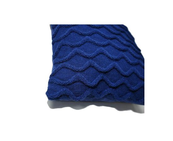 Подушка Прованс вязаная декоративная Волны синяя 33х33 см (027422), изображение 2 Подушка Прованс вязаная декоративная Волны синяя 33х33 см (027422), изображение 2