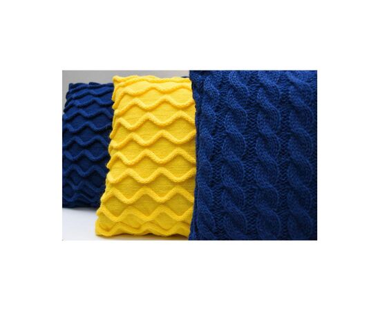 Подушка Прованс вязаная декоративная Волны синяя 33х33 см (027422), изображение 3 Подушка Прованс вязаная декоративная Волны синяя 33х33 см (027422), изображение 3