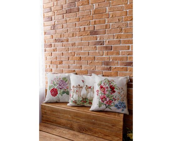 Подушка Прованс гобеленовая декоративная Цветы в рамке 45х45 см (034203), изображение 3 Подушка Прованс гобеленовая декоративная Цветы в рамке 45х45 см (034203), изображение 3