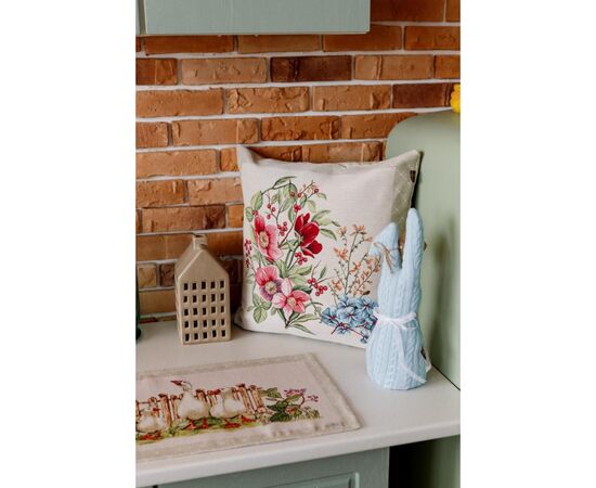 Подушка Прованс гобеленовая декоративная Цветы в рамке 45х45 см (034203), изображение 4 Подушка Прованс гобеленовая декоративная Цветы в рамке 45х45 см (034203), изображение 4