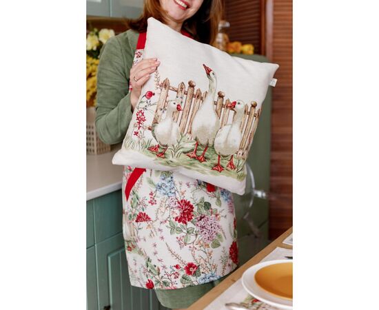 Подушка Прованс гобеленовая декоративная Трое гусей 45х45 см (034201), изображение 5 Подушка Прованс гобеленовая декоративная Трое гусей 45х45 см (034201), изображение 5