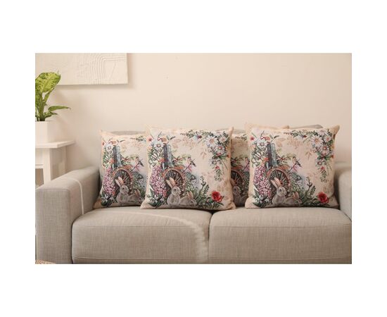 Подушка Прованс гобеленовая декоративная Alicia колесо и кролики 45х45 см (021821), изображение 4 Подушка Прованс гобеленовая декоративная Alicia колесо и кролики 45х45 см (021821), изображение 4