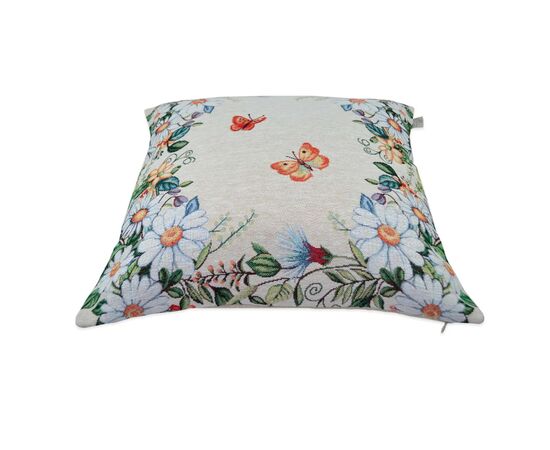 Подушка Прованс гобеленовая декоративная Alicia бабочки и цветы 45х45 см (021823), изображение 2 Подушка Прованс гобеленовая декоративная Alicia бабочки и цветы 45х45 см (021823), изображение 2