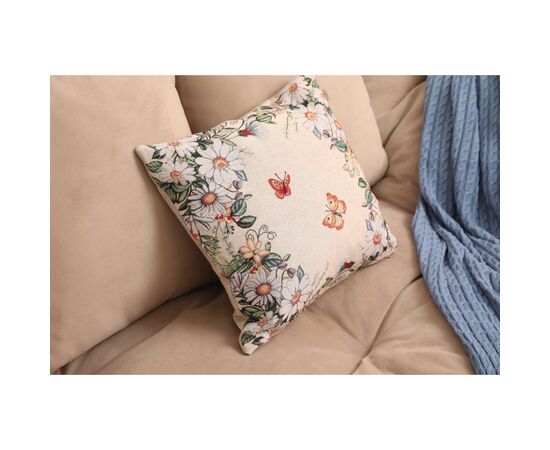 Подушка Прованс гобеленовая декоративная Alicia бабочки и цветы 45х45 см (021823), изображение 3 Подушка Прованс гобеленовая декоративная Alicia бабочки и цветы 45х45 см (021823), изображение 3