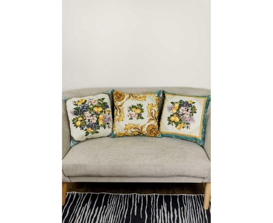 Подушка Прованс гобеленовая декоративная Verna Фрукты в ромбе 45х45 см (030039), изображение 2 Подушка Прованс гобеленовая декоративная Verna Фрукты в ромбе 45х45 см (030039), изображение 2