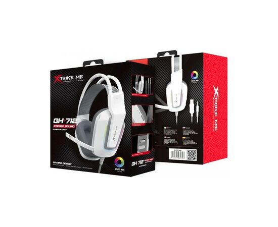 Наушники Xtrike ME GH-712 RGB White (GH-712WH), изображение 7 Наушники Xtrike ME GH-712 RGB White (GH-712WH), изображение 7