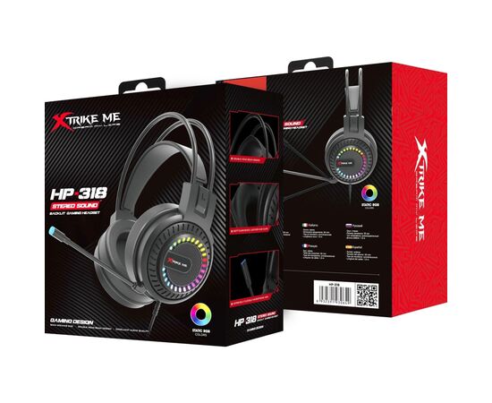 Наушники Xtrike ME HP-318 RGB Black (HP-318), изображение 5