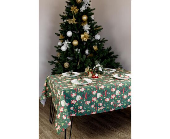 Скатерть Прованс праздничная Санта на зеленом 180х140 см (035787), изображение 6 Скатерть Прованс праздничная Санта на зеленом 180х140 см (035787), изображение 6