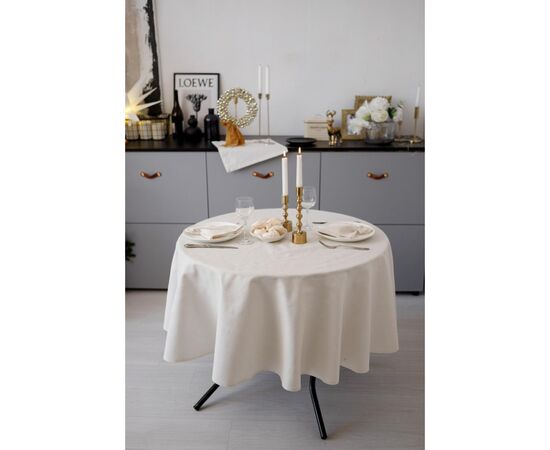 Скатерть Прованс праздничная круглая Жемчужина White Dх136 (037604), изображение 4 Скатерть Прованс праздничная круглая Жемчужина White Dх136 (037604), изображение 4