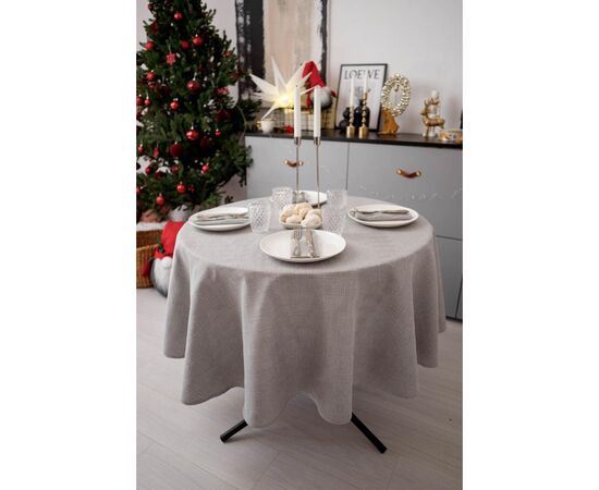 Скатерть Прованс праздничная круглая Жемчужина Silver Dх180 (037606), изображение 3 Скатерть Прованс праздничная круглая Жемчужина Silver Dх180 (037606), изображение 3
