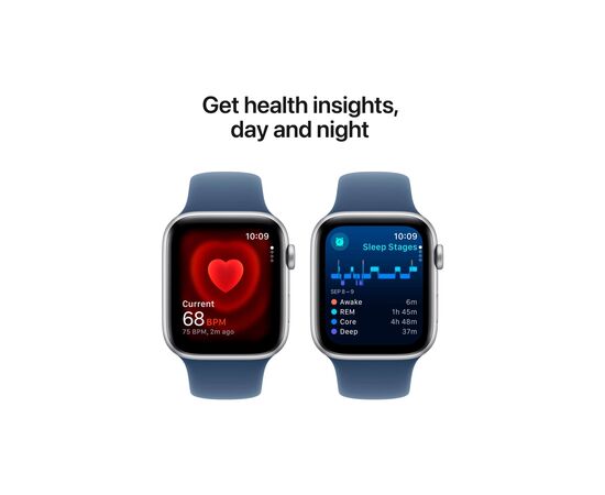 Смарт-годинник Apple Watch SE 2024 GPS 44mm Silver Aluminium Case with Denim Sport Band - S/M (MXEQ3QH/A), зображення 5 Смарт-годинник Apple Watch SE 2024 GPS 44mm Silver Aluminium Case with Denim Sport Band - S/M (MXEQ3QH/A), зображення 5